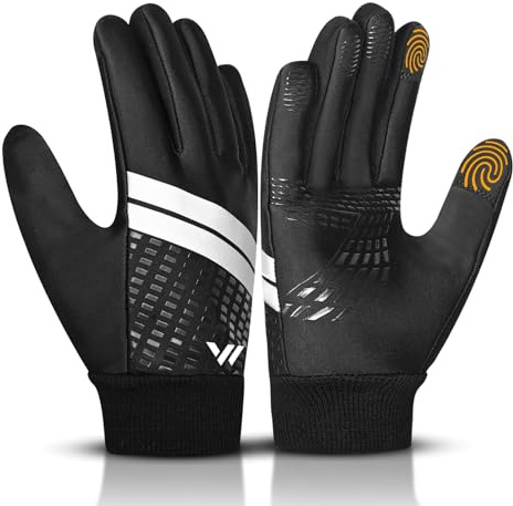 WESTWOOD FOX Kids Winter Gloves-Water-Resistant,Windproof & Thermal Insulated Mittens for Boys & Girls, Anti-Slip Grip,Touchscreen Compatible,Outdoor Running/Cycling/Snow/Ski (Black, XS)