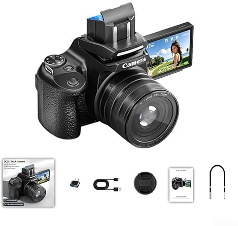 Cámara digital, 68MP con pantalla abatible, zoom 28X, visor de video 4K, cámara réflex digital de alta definición, accesorios de fotografía para vlogging (cámara)