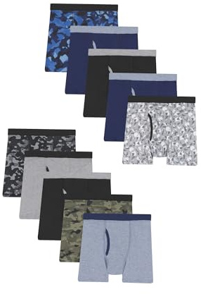 Hanes Boys ComfortSoft Waistband Multiple Packs Available (Assorted/Colors May Vary) Boxer Briefs, 10 Pack - Assorted Prints & Solids, X-Large US