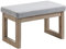 HOMCOM Fußbank Fußhocker Polsterhocker mit Leinenoptik, Sitzhocker mit Holzbeine, Eingangbank für Wohnzimmer, Schlafzimmer, Grau, 68 x 38 x 42 cm