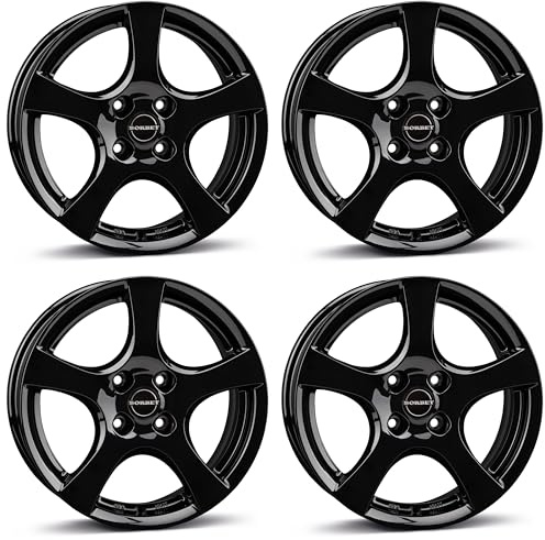 4x Jantes en aluminium Borbet F 6x15 ET40 4x100 black glossy