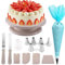 Cake Turntable - 11 Inch Cake Plate Rotating 15 PCS Rotating Cake Stand Professional Cupcake Decorating Kit with Stainless Steel Nozzles Piping Bags