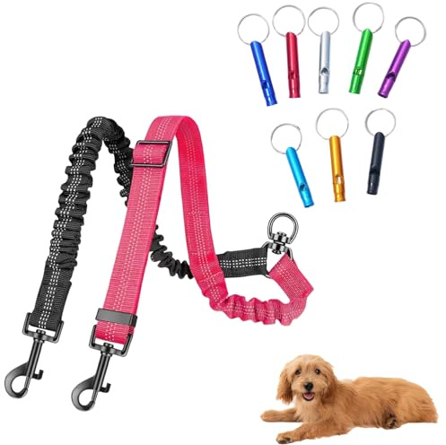 Double Dog Lead for Walking 2 Dogs No Tangle,Adjustable Double Ended Lead for Dogs Dual Dog Lead No Tangle for Walking 2 Dog Hiking, for Pets Camping Adventures