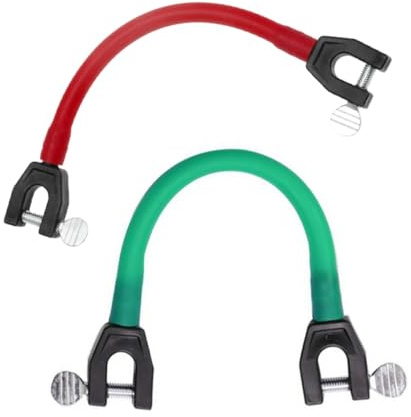 BESPORTBLE Lot de 2 Clips de Snowboard Vert Foncé et Rouge Outil de Fixation Léger en Tube Latex Accessoires de Ski pour Débutants Aide à L'Entraînement au Ski pour Garçon et Filles Lien