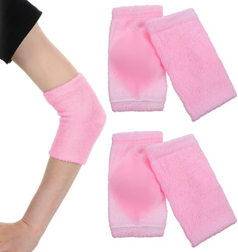 2 Pairs Elbow Protectors Elderly,Elbow Protector,Beauty Gel Moisturizing, Elbows Moisturizing Sleeve, for Moist Chapped Dry Skin Care, Cover Heel Socks, Elbows Sleeves, Pink