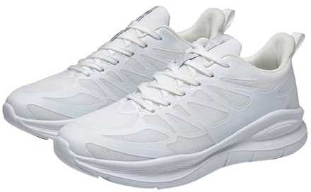 Generisch Scarpe per diabetici, da donna, da uomo, ortopediche, per la salute e per camminare, vestibilità ampia, per palestra, sport, comfort, antiscivolo, scarpe leggere in piedi lunghi, bianco, 40