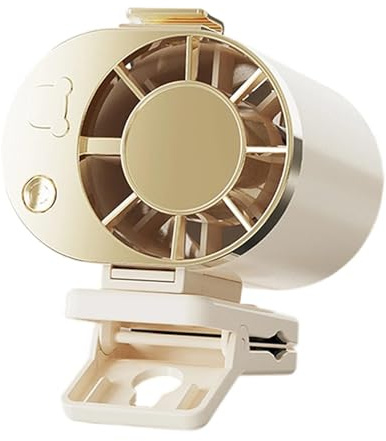 Bawiaueu Ventilador Ponible | Dispositivo Ajustable Recargable por USB con Velocidades - Ventilador con Clip | Para Verano Viajes Camping Playa Festivales Deportes Oficinas Escritorio Senderismo