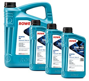 ROWE - 5 + 3x 1 Liter ROWE HIGHTEC SYNTH RS SAE 5W-40 Motorenöl - PKW Motoröl für moderne und sportliche Pkw-Otto- oder Dieselmotoren, mit und ohne Turboaufladung
