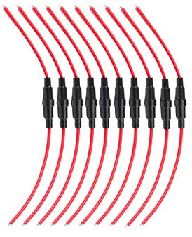 KOLACEN Automotive Car Inline-Schraube Typ 5x20mm AGC Sicherungshalter 16 Awg Draht (Pcak von 10)