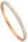 MILAKOO 4mm Ovale Form Edelstahl Manschette Armreif Armband mit Strass für Frauen (Roségold)