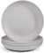 Odoland 23cm Lightweight Unbreakable Deep Dinner Plates Ultra-Durable Service Plate Dishwasher & Microwave Safe, BPA Free, for Family Indoor Outdoor Easy to Clean 4pcs Grey