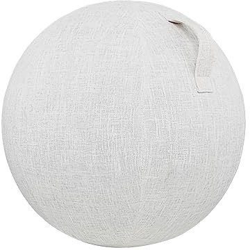 Vozoor Sitzball Abdeckung,65cm Beige Gymnastikball Bezug für Sitzball Fitnessball,Faltbar Sitzbälle Stoff Bezug - für Fitnessball Pilates Yogaball/Büroball Balance Ball