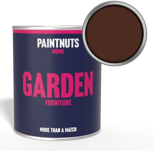Paintnuts Garden Furniture Paint - RAL-8016 - MAHOGANY BROWN Gloss 1 Litre Tin