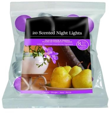 PHG Fresh Quality Scented Tealight Candles with 8 Hour Burn Time | Long-Lasting Set | Fancy Home Decoration (Pear Blossom & Freesia)