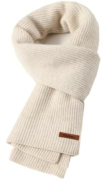 Flysluo Echarpe Hiver Chaude Homme Femme Écharpe à Tricoter de Couleur Pure Classique, Automne Hiver Echarpe en Tricot Tricoté Chauds Épaisses Longues,Cadeau de Noël,185 * 35cm