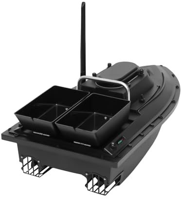 Xigner Futterboote Fischköder Boot Fischfinder 300m RC Futterboot Angeln Köderboot Fischerköder Baitboat Fischfinder Baitboat großes Mit doppeltem Köderfach and Ladegerät Schwarz
