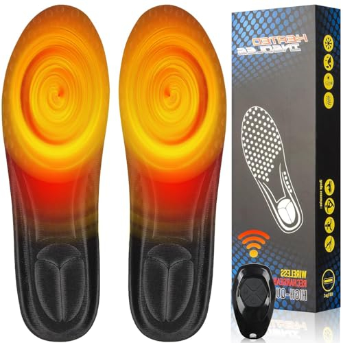 Beheizbare Sohlen Wiederaufladbar, Beheizte Einlegesohlen mit Fernbedienung, Akkubetrieb Thermosohlen Elektronische Heizung Warme Einlegesohlen Drahtloser Betrieb Beheizte Schuheinlagen