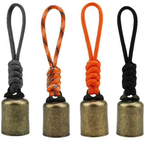 4 Stück Bärenglocke Wandern, Laute Metall Vintage Kuhglocke Anti Bär Glocken, Mehrzweck Survival Wanderglocke Taschenanhänger Mit Schalldämpfer Zum Wandern Und Klettern