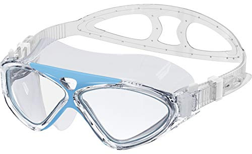 OutdoorMaster Swim Mask - Wide View Swimming Mask & Goggles Anti-Fog Waterproof, L.Blue