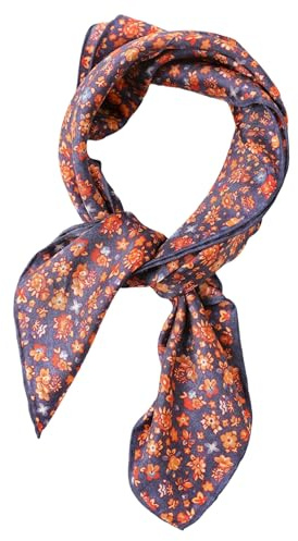 Prettystern foulard sciarpa di seta arrotolato a mano donna uomo pura seta bandana estate primavera 45 arancione floreale
