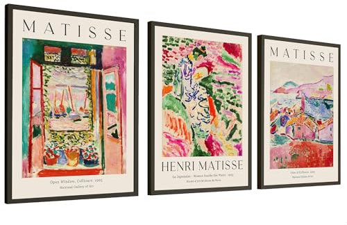 Henri Matisse Art Prints Set of 3 (Unframed) – Vibrant Modern Wall Art Decor | Multiple Sizes | Famous Impressionist Paintings for Living Room, Bedroom, Office, Gallery Walls (A3 - 29.7 x 42.0 cm)