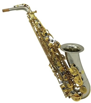 Professionell Saxofon Professionell Vitkoppar Altsaxofon I Ess Modell Med Guldlackerade Tangenter Och Fodral