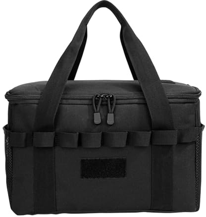 MiOYOOW Taktische Bestecktasche, Camping Aufbewahrungstasche, Outdoor Kochgeschirr Organizer, Picknick Tragetasche mit Molle Gurtband und Herausnehmbaren Trennwänden für Camping Grillen