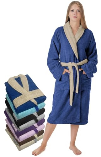 LEBENGOOD Albornoz Mujer 100% Algodón Rizo Americano 450 gsm - Bata de Baño para Ducha, Suave, Absorbente, Unisex, OEKO-TEX®