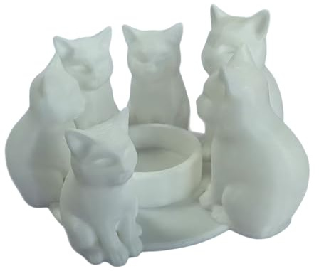 Portacandele Gattino Stampato in 3D, Candeliere Fatto a Mano, Gatti dei Cartoni Animati che Scaldano le Zampe Portacandele Tealight, Decorazioni per la casa Zampe che Scaldano Gattino