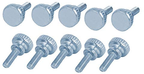 sourcing map Vis Moletée M4x12mm en acier au carbone à tête plate moletée vis à oreilles boulons 10 pièces