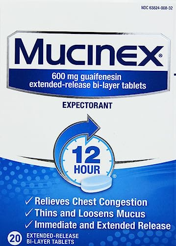 Mucinex SE 12 Hour Chest Congestion Expectorant, Tablets, 20 Count