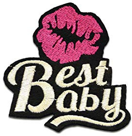 Catch the Patch Best Baby Kussmund - (Größe: 7,9 x 7 cm) – Patches, Bügelbilder, Aufbügler – zum Aufbügeln oder Aufnähen – Ideal für Kleidung, Rucksäcke