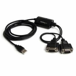 Startech com Cable Adaptador FTDI USB a Sé Rie RS232 2 puertos con Mé morisation del Puerto de comunicación – 1 x tipo A macho USB – 2 x DB-9 macho Sé Rie – negro