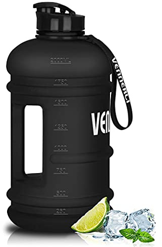 VENNERLI Half Gallon Water Bottle 2.2L Large Sports Water Bottle with Handle 74oz BPA-free Reusable Plastic Water Jugs Leakproof Hydro Bottle for Gym Yoga Travel Camping Cycling Outdoor Sports