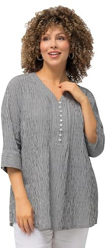 Ulla Popken Damen Tunika Blusen, Marine, 62-64