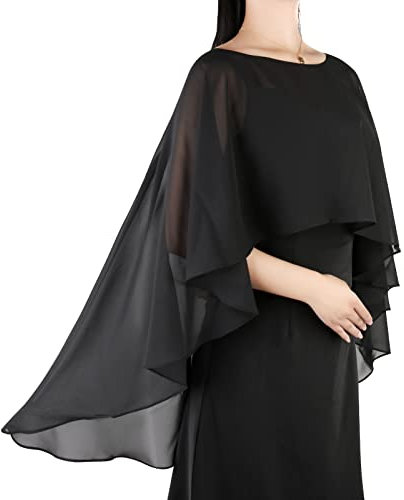 Ladiery Sheer Chiffon Capes Weiche Capelets für Frauen, leichte Tücher und Wraps für Abendpartykleider