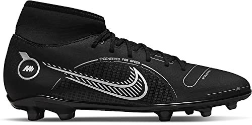 NIKE Unisex Superfly 8 Club Fg/Mg Gymnastics Shoes, Black Metallic Silver Medium Ash, 6 UK