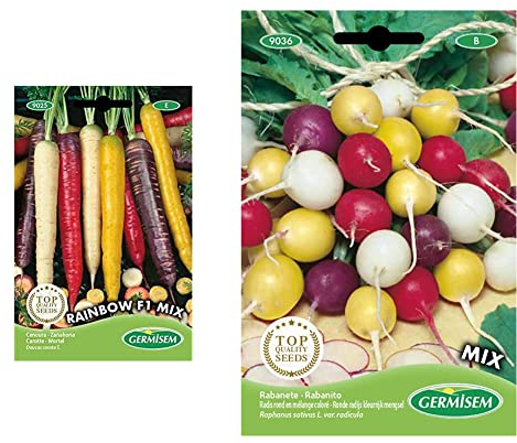 Germisem Rainbow F1 Mix Semi di Carota 1 g & Color Mix Semi di Ravanello 10 g