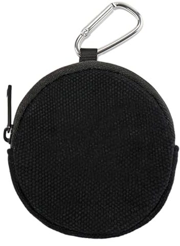 1 Stück Mini-Geldbörse mit Reißverschluss, runde, wasserdichte kleine Geldbörse, geeignet zum Aufbewahren von Kleingeld, niedliche und kompakte Schwarze Mini-Geldbörse.