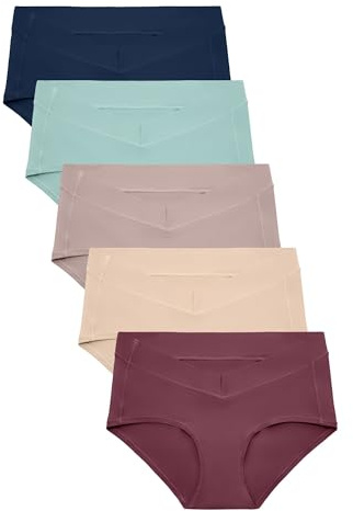 Kindred Bravely Women's Sustainable Hipster Panty 5 Pack | Comfortable Maternity & Postpartum Underwear (Assorted, Medium/Large)