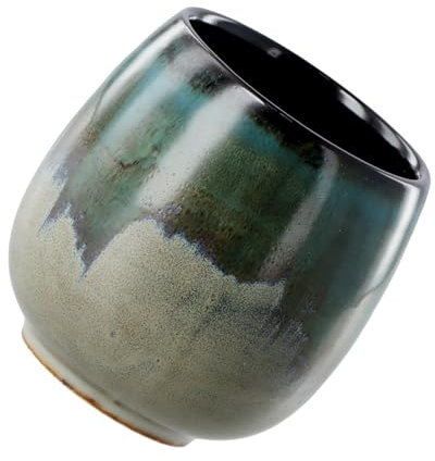 Dewocke Taza de Espresso de 80 Ml, Taza de Café sin Asa Azul, Tazas de Café Espresso de Pared Gruesa,Taza de Cerámica Hecho a Mano, Tazas de Cafe Pequeñas, Taza de Diseño para Espresso, Moka,Capuchino