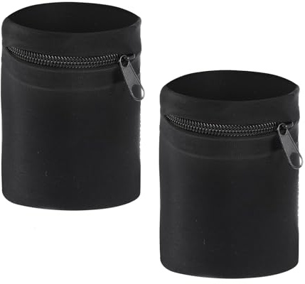 Yeenano Armbandsplånböcker, 2 st svettband armband, handledsplånbok för löpning gym dragkedja påse för nycklar, kort kontanter svettsäkert sportarmband för män kvinnor Ldeal för cykling, tennis