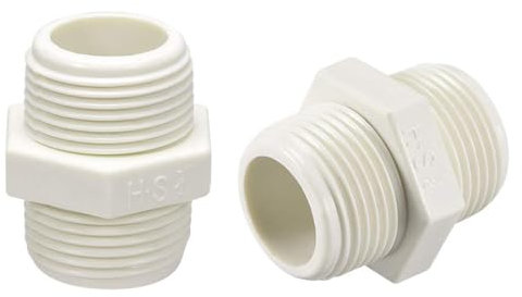 TOP-VIGOR 5Pcs PVC Pipe Fitting Hex Nipple, G3/4 x G3/4 Male Thread Adapter Connector for Plumbing Connection