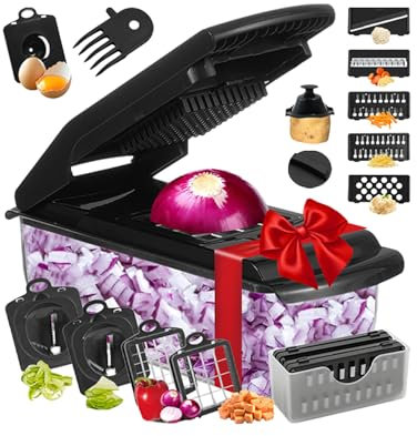 Dtaigou Hachoir Légume Découpe,Découpe-Légumes Trancheur et Découpe-Oignon | Accessoires de Cuisine Ustensiles Manuel, Râpe Fromage pour Salade Carottes Fruits Légumes, Essentiels Maison