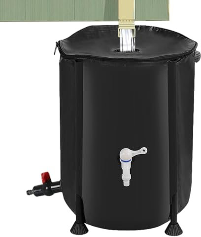 Serbatoio di stoccaggio 'acqua piovana - Catcher d'acqua da giardino, barile di pioggia pieghevole | barile pieghevole con telaio robusto, rubinetto di sfioro e rete filtrante, collettore di acqua