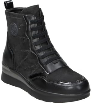 amarpies | Botines con Cuña Mujer – Botines Casual – Botines de Invierno con Cordones Elásticos y Cremallera Lateral – Cuña Baja y Cómoda – Versátiles – Modelo AMD29422