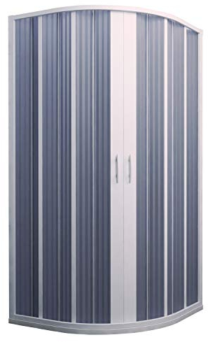 Forte Cabina de Ducha en PVC 100x100CM H185 Plegable Semicircular con Apertura Central Color Blanco Mod. Flex