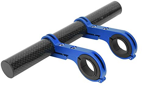Keenso Fahrrad Lenkerverlängerung, Fahrrad 25,4mm / 31,8mm Lenker Extender Halterung Mountainbike Lenker Erweiterung Doppelklemme für Taschenlampe Smartphones GPS-Geräte (Blau)