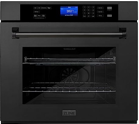 ZLINE AWS-30-BS Professional 30 Electric Single-wall Oven with Self-clean, Black Stainless Steel Finish; Interior Lighting; Touch Screen Panel; 5 cu.ft Oven Capacity; 240V, 60Hz; Built-in Design