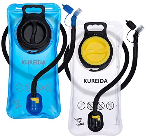 KUREIDA Hydration Bladder 2 Liter, BPA Free Water Bladder for Hiking Backpack Water Storage Bag with Insulated Tube, Hydration Backpack Replacement for Outdoor Camping Running Hiking